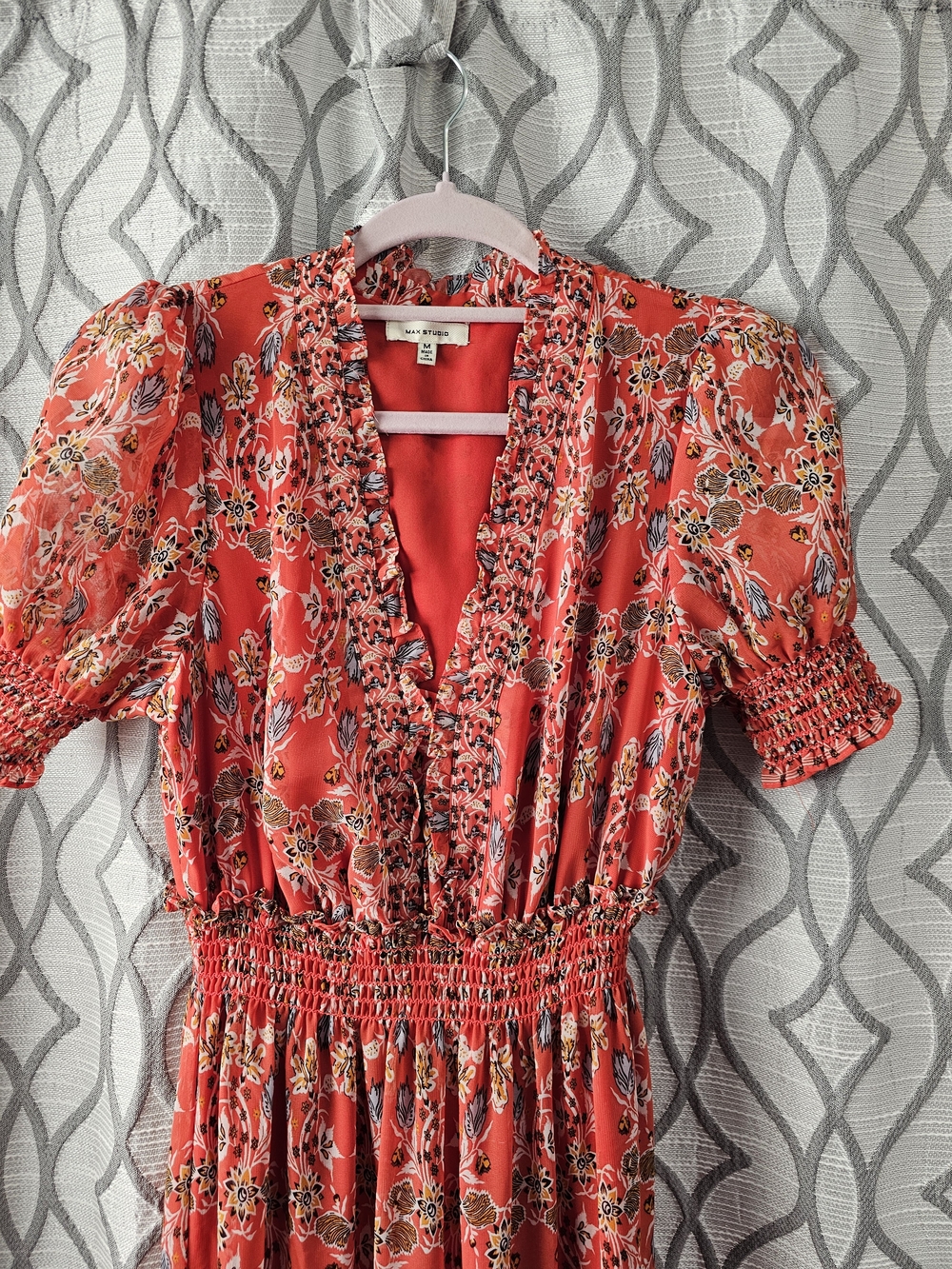 Max Studio Coral Floral Maxi Dress - Picture 2 of 6